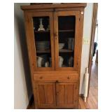 PRIMITIVE PINE pie safe / CUPBOARD W/ WIRE MESH
