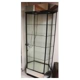 LIGHTED OCTAGON GLASS DISPLAY CABINET -
