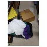 TABLE COVERS (2 BOXES FULL) & PACKING MATERIALS