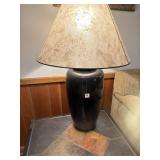 2PC MATCHING BLACK CERAMIC TABLE LAMPS