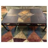 3PC SET - (1) SLATE-TOPPED METAL COFFEE TABLE, & -