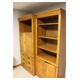 OAK WALL UNIT - 79"x70" (2 PC SECTION)