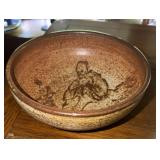 studio pottery bowl featuring a figure drawing in