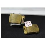 (2) US RAU VTG MILITARY SOLID BRASS BELT BUCKLES