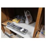 27" TILE CUTTER, QUICK-CRETE, & BOXES OF TILE