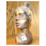 WOODEN HEAD CARVING BY C. WYNTER