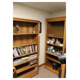 (2) OAK CABINETS - 1 IS LIGHTED - 78"x32"x16"