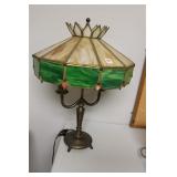 SLAG GLASS TABLE LAMP - 24" - MARKED -