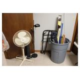 (2) FLOOR FANS, ADJUSTABLE LAMP, CAMPING CHAIR -