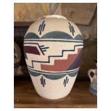 Navajo sand art pottery vase BY SUNWEST ARTS, LTD