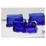 COBALT BLUE 3 PC GLASS TRAIN