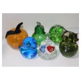 (6) GLASS PAPERWEIGHTS