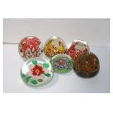 (6) GLASS PAPERWEIGHTS