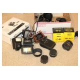 BOX OF CAMERA ACCESSORIES
