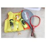 LIFE VEST AND TENNIS ITEMS