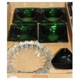 6 GLASS ASHTRAYS