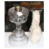 "PEANUT PATTERN" GLASS OIL LAMP