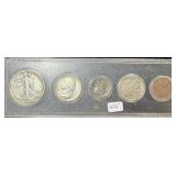 TYPE COIN SET - PENNY, NICKEL, QUARTER, & HALF
