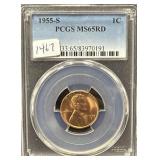 1955-S LINCOLN CENT - PCGS MS 65 RD
