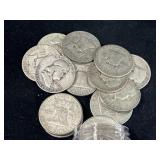 20 FRANKLIN SILVER HALF DOLLARS