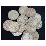 20 WALKING LIBERTY SILVER HALF DOLLARS