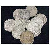 20 WALKING LIBERTY SILVER HALF DOLLARS