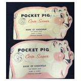 (2) BANK OF KNOXVILLE POCKET PIG COIN SAVERS -