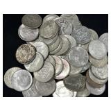 (100) 1964 90% SILVER KENNEDY HALF DOLLARS