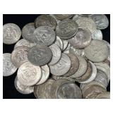 (100) 1964 90% SILVER KENNEDY HALF DOLLARS