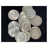 (20) 1964 90% SILVER KENNEDY HALF DOLLARS