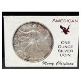 1996 MERRY CHRISTMAS SILVER EAGLE -