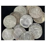 (20) 1964 90% SILVER KENNEDY HALF DOLLARS