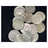 (20) 1964 90% SILVER KENNEDY HALF DOLLARS