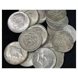 (20) 1964 90% SILVER KENNEDY HALF DOLLARS