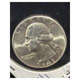 1941 SILVER WASHINGTON QUARTER