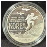 1991 KOREAN WAR PROOF SILVER DOLLAR -