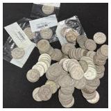 94 FRANKLIN SILVER HALF DOLLARS
