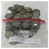 100 FRANKLIN SILER HALF DOLLARS