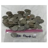 100 FRANKLIN SILER HALF DOLLARS
