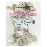 (100) 1964 (90%) SILVER KENNEDY HALF DOLLARS