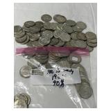 (100) 1964 (90%) SILVER KENNEDY HALF DOLLARS