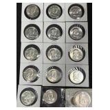 (15) FRANKLIN SILVER HALF-DOLLARS