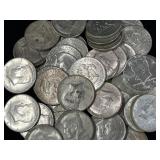 (100) 1964 90% SILVER KENNEDY HALF DOLLARS
