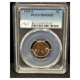 1955-S LINCOLN CENT - PCGS MS 65 RD