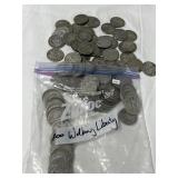 100 WALKING LIBERTY SILVER HALF DOLLARS