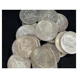 (20) 1964 90% SILVER KENNEDY HALF DOLLARS