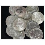 (20) 1964 90% SILVER KENNEDY HALF DOLLARS