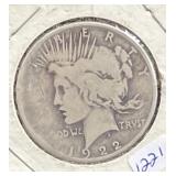1922 PEACE SILVER DOLLAR