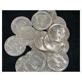 (20) 1964 90% SILVER KENNEDY HALF DOLLARS