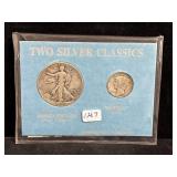 2 SILVER CLASSICS: 1941 WALKING LIBERTY HALF AND
